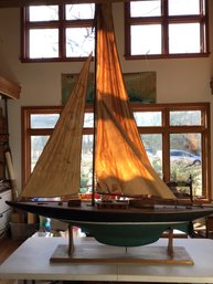 Oversized Wooden Model Of A Sailboat