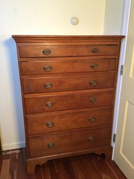 Antique Federal Maple Tall Chest Of Drawers