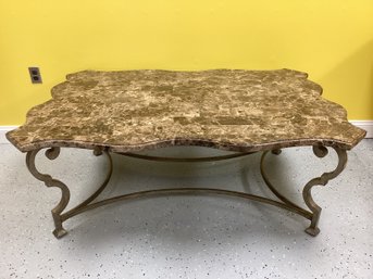 Iron Coffee Table With Marble Top