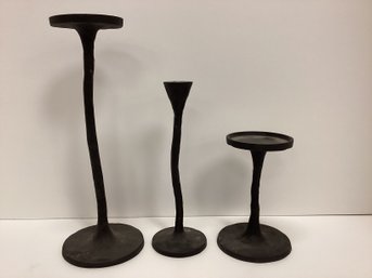 Set Of 3 Pottery Barn Candle Holders