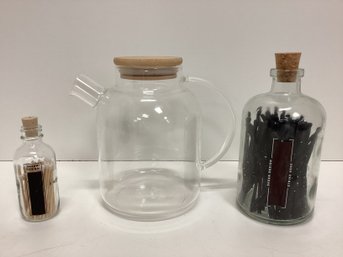 3 Decorative Jars With Matches