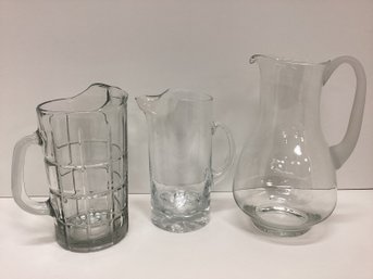 Set Of 3 Glass Pitchers