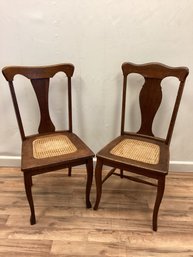 Pair Antique Caned Chairs