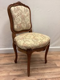Carved Louis XV Style Upholstered Side Chair