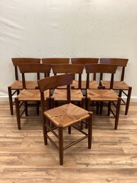 8 Rush Seat Dining Chairs