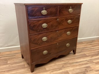 Early 19thC Century American Mahogany Chest Of Drawers
