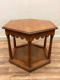 Vintage Sprague Carleton Hexagon Maple Side Table