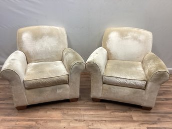 Pair Lee Industries Upholstered Club Chairs