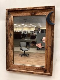 Moon Mounted Rustic Style Mirror