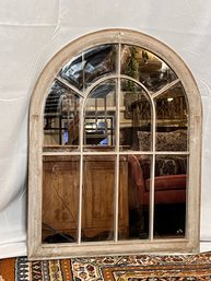 CONTEMPORARY ARCHED METAL FRAMED MIRROR