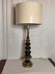 CONTEMPORARY TALL BRASS CAST IRON LAMP