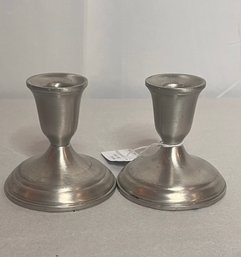 TOWLE PEWTER DIMINUTIVE CANDLESTICKS