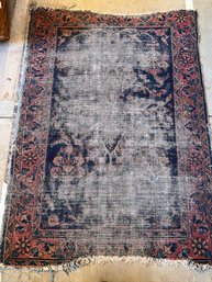 1920s ARABESQUE PERSIAN WOOL SCATTER RUG ANTIQUE
