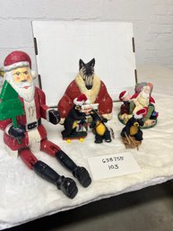 ORNAMENT/DECOR LOT 103-6: GROUP OF RESIN AND WOODEN CHRISTMAS DECOR