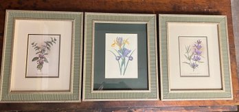 BURNES OF BOSTON CONTEMPORARY FLORAL WALL HANGINGS (3)
