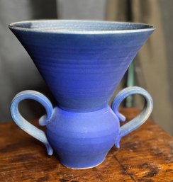 CONTEMPORARY LARGE BLUE POTTERY VASE