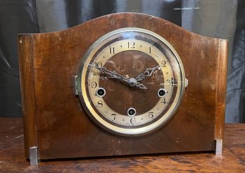 CHIMING SMITH EMPIRE ENGLISH MANTLE CLOCK