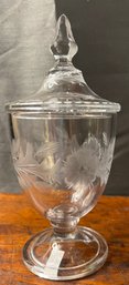 HEISEY GLASS COMPOTE WITH LID 1900s