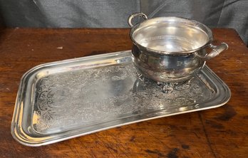 2 PIECE SILVER-PLATE SET FOR SERVING WM ROGERS