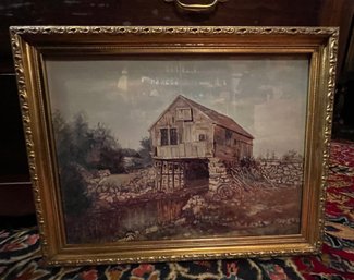 CONTEMPORARY WATER MILL PHOTO PICTURE FRAMED