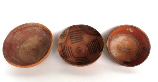 Three Prehistoric Pottery Bowls.