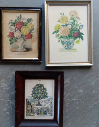 Three Lithographs Including: A Hand Colored Lithograph Titled 'The Tree Of Life' Published By Baille In 1846 -