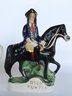 Three Hand Painted Staffordshire Figures Of Soldiers On Horseback, 19th Century, Including: 'Tom King' - Signe