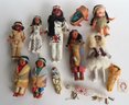 Grouping Of Indian Dolls, Mid To Late 20th Century Including 2 Skookum, A Beaded Effigy Lizard, A Miniature Bi