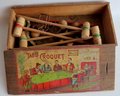 Grouping Of 3 Vintage Dolls And A Table Croquet Game In Original Box - The Box Measures 13'W X 6'D X 2 3/4'H -