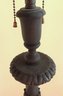 A Hand Carved Carved Wooden Candle Holder Converted To Lamp, Probably European, 18th Century Or Earlier. Minor