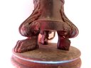 A Hand Carved Carved Wooden Candle Holder Converted To Lamp, Probably European, 18th Century Or Earlier. Minor