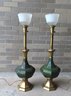 A Pair Of  Mid Century Signed 'Rembrandt Lamps' With Original Interior Glass Shades