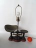 A Signed Fairbanks Balance Scale With Original Copper Pan, Converted To A Modern Table Lamp. Old Paint With Al