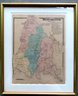 Framed Hand Colored Map Of Westchester County NY, 19th Century, Probably From F.W. Beers Atlas.