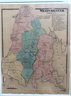 Framed Hand Colored Map Of Westchester County NY, 19th Century, Probably From F.W. Beers Atlas.
