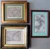 Three Early Miniature Maps, Continental Locations, Probably 18th Century