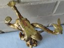 A Pandiani (Italian) Gilt Bronze Candlestick  - Cherub With Body Of Sea Serpent