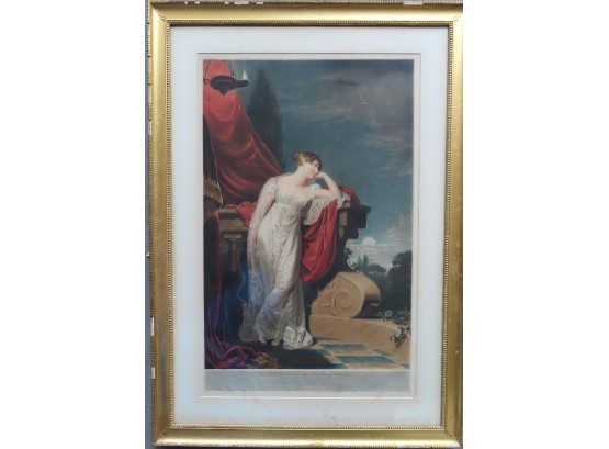 An Early Large Folio Hand Colored Print Entitled 'Miss O'Neill In The Character Of Juliet' 1818