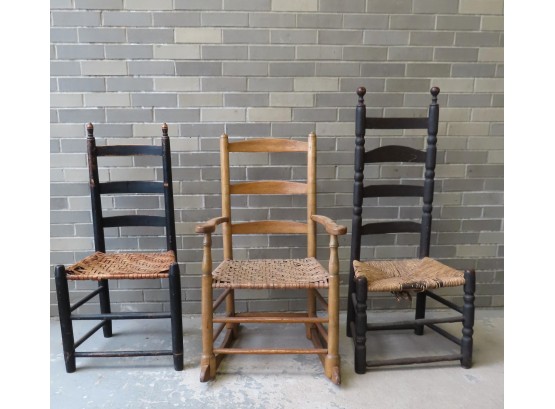Grouping Of 3 Early Country Chairs