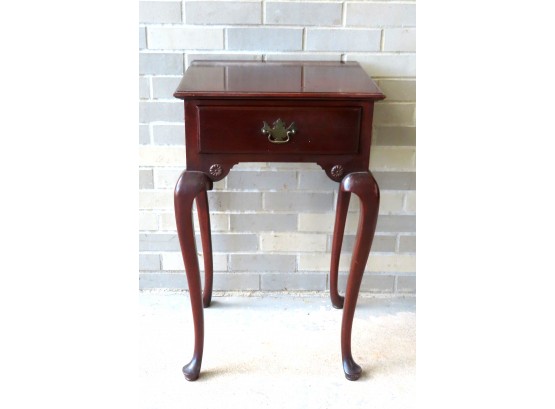 Queen Ann Style Custom Made Mahogany 1 Drawer Stand.