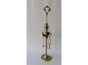 A Brass Indian Temple Fat Burning Lamp, Having 4 Burners