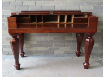 A Rosewood Spinet Desk With A Fitted Interior With 2 Drawers