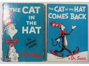 Two Vintage Dr. Seuss Books: The Cat In The Hat, Random House, Published In 1957, Etc.