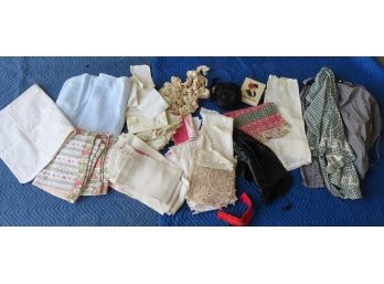 A Large Grouping Of Linens And Other Textiles Including 4 Hand Made Aprons, Etc. Most In Very Good Condition.