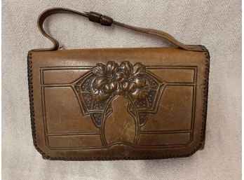 Vintage Leather Meeker Made Leather Clutch Purse