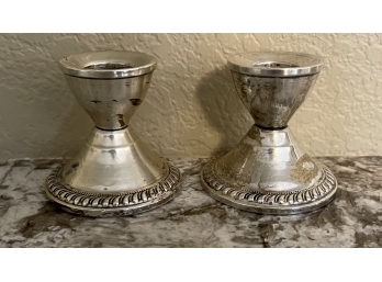 Sterling Silver Candle Holders  183 Grams