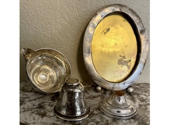 Sterling Silver Scrap Or Repair Creamer, Candleholder And Picture Frame 166 Grams