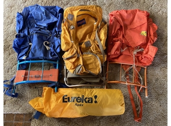 (3) Framed Hiking Packs - Jansport, Sportsmen, & Eureka Apex Tent