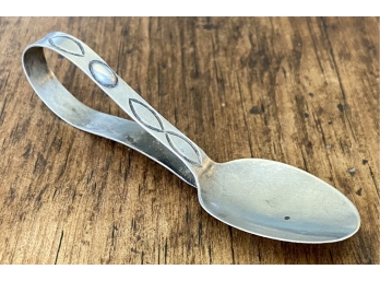 Vintage Navajo Stamped Silver Looped Baby Spoon