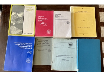 Collection Of Geological Survey Books Including Geology Of National Parks, Gold And Silver, And More